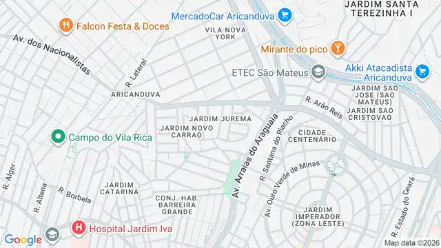 Mapa do bairro Jardim Jurema, Sao Paulo - SP