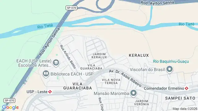 Mapa do bairro Jardim Keralux, Sao Paulo - SP