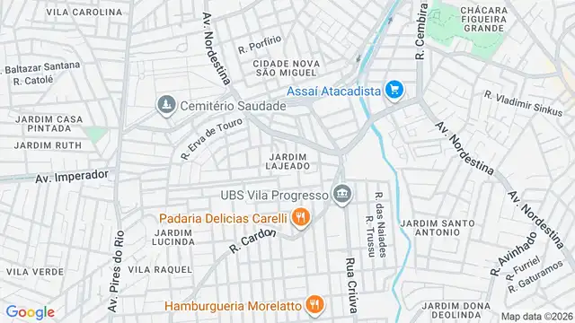 Mapa do bairro Jardim Lajeado, Sao Paulo - SP