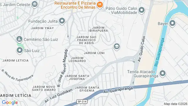 Mapa do bairro Jardim Leni, Sao Paulo - SP