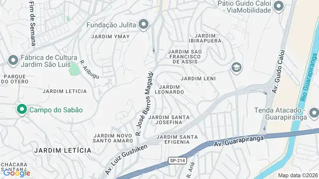Mapa do bairro Jardim Leonardo, Sao Paulo - SP