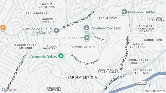 Mapa do bairro Jardim Leticia, Sao Paulo - SP