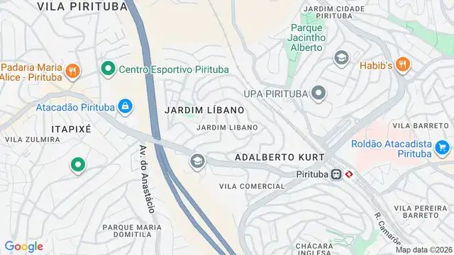 Mapa do bairro Jardim Libano, Sao Paulo - SP