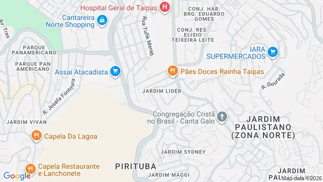 Mapa do bairro Jardim Lider, Sao Paulo - SP