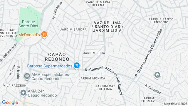 Mapa do bairro Jardim Lidia, Sao Paulo - SP