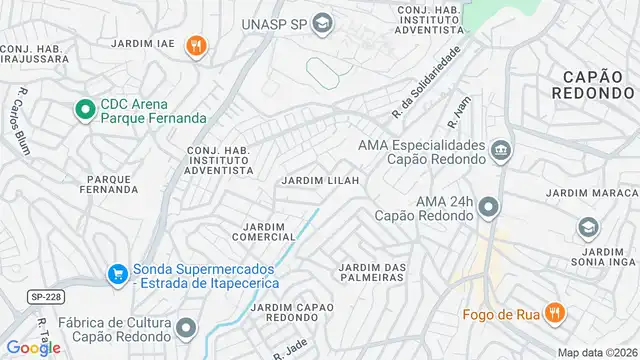 Mapa do bairro Jardim Lilah, Sao Paulo - SP