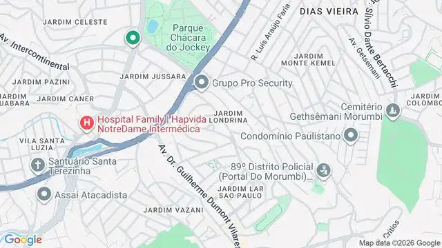 Mapa do bairro Jardim Londrina, Sao Paulo - SP