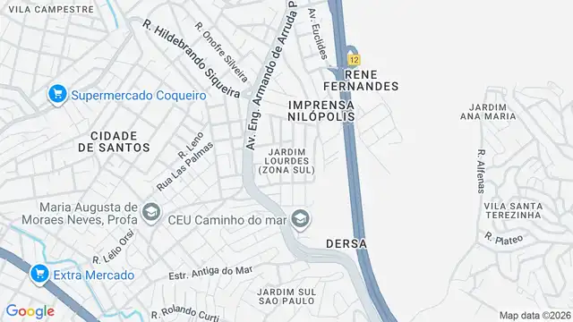 Mapa do bairro Jardim Lourdes (Zona Sul), Sao Paulo - SP