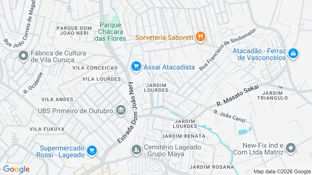 Mapa do bairro Jardim Lourdes, Sao Paulo - SP