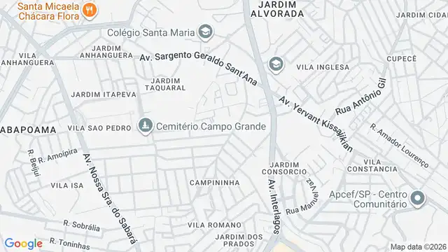 Mapa do bairro Jardim Luanda, Sao Paulo - SP