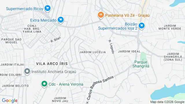 Mapa do bairro Jardim Lucélia, Sao Paulo - SP