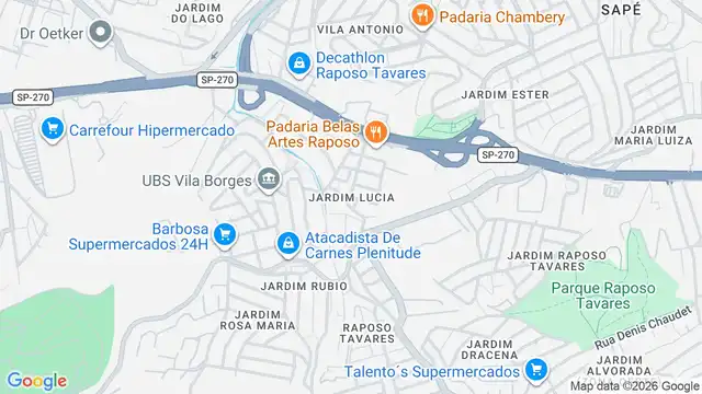 Mapa do bairro Jardim Lucia, Sao Paulo - SP