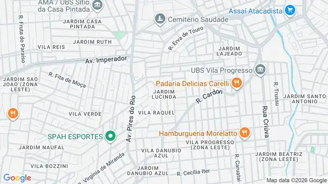 Mapa do bairro Jardim Lucinda, Sao Paulo - SP