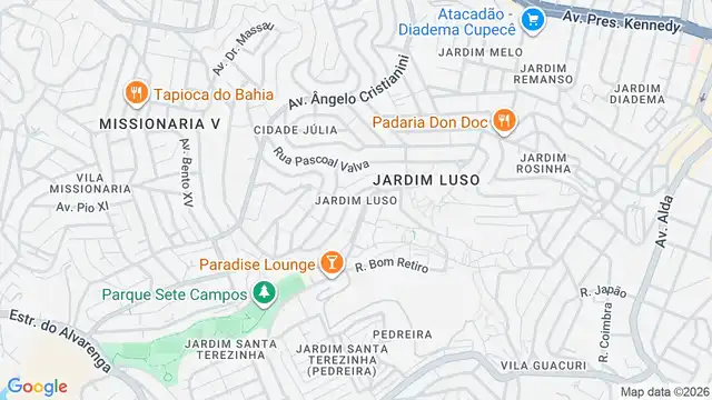 Mapa do bairro Jardim Luso, Sao Paulo - SP