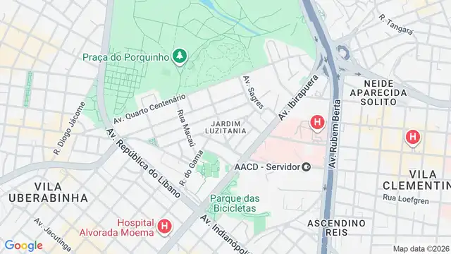 Mapa do bairro Jardim Luzitania, Sao Paulo - SP