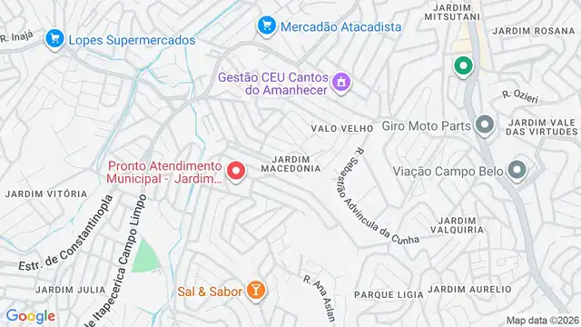 Mapa do bairro Jardim Macedonia, Sao Paulo - SP