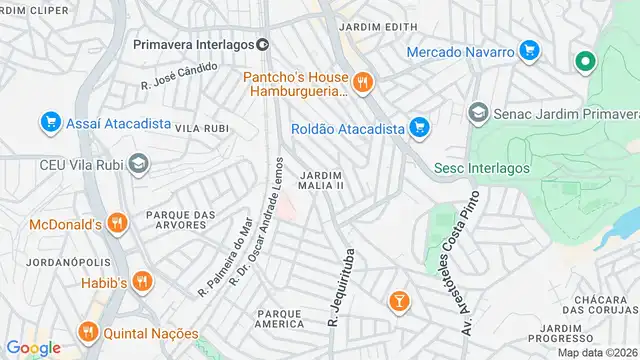 Mapa do bairro Jardim Mália II, Sao Paulo - SP