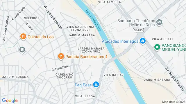 Mapa do bairro Jardim Maraba(Zona Sul), Sao Paulo - SP