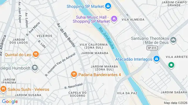 Mapa do bairro Jardim Marabá, Sao Paulo - SP