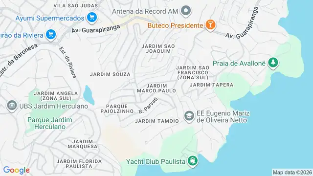 Mapa do bairro Jardim Marco Paulo, Sao Paulo - SP
