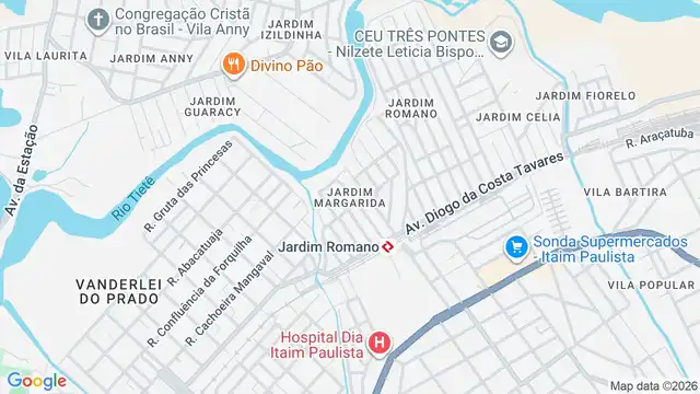 Mapa do bairro Jardim Margarida, Sao Paulo - SP