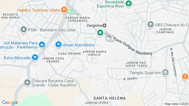 Mapa do bairro Jardim Maria Amalia, Sao Paulo - SP