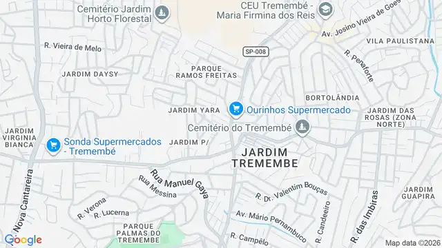 Mapa do bairro Jardim Maria Nazare, Sao Paulo - SP
