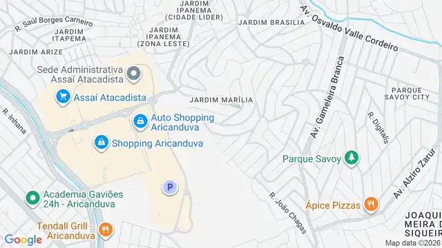 Mapa do bairro Jardim Marília, Sao Paulo - SP
