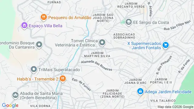 Mapa do bairro Jardim Martins Silva, Sao Paulo - SP