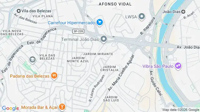 Mapa do bairro Jardim Mirante, Sao Paulo - SP