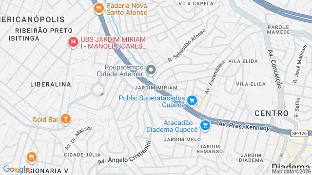 Mapa do bairro Jardim Miriam, Sao Paulo - SP