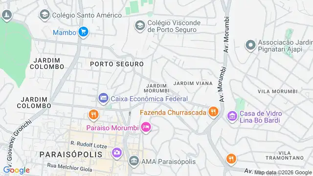 Mapa do bairro Jardim Morumbi, Sao Paulo - SP