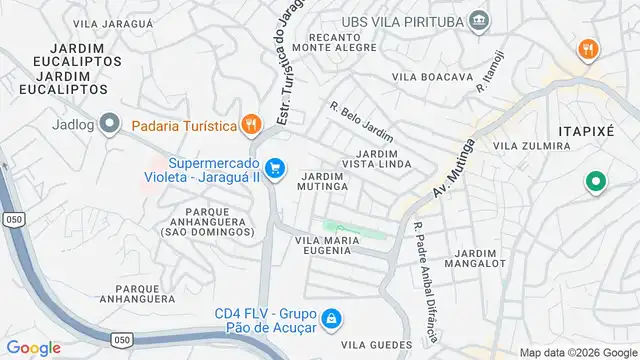 Mapa do bairro Jardim Mutinga, Sao Paulo - SP