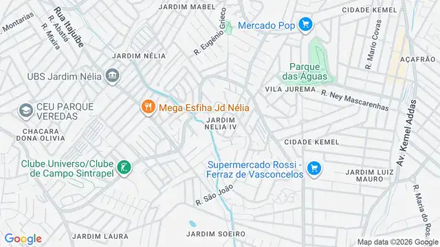Mapa do bairro Jardim Nelia IV, Sao Paulo - SP