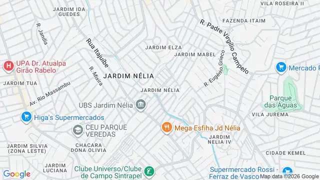 Mapa do bairro Jardim Nélia, Sao Paulo - SP