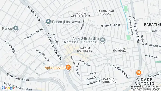 Mapa do bairro Jardim Nordeste, Sao Paulo - SP