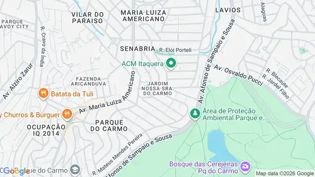 Mapa do bairro Jardim Nossa Senhora do Carmo, Sao Paulo - SP