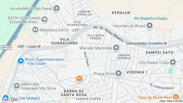 Mapa do bairro Jardim Nova Tereza, Sao Paulo - SP