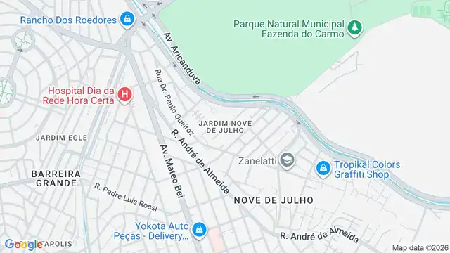 Mapa do bairro Jardim Nove de Julho, Sao Paulo - SP