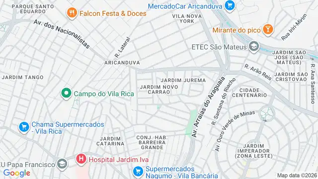Mapa do bairro Jardim Novo Carrao, Sao Paulo - SP