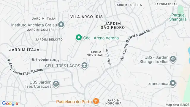 Mapa do bairro Jardim Novo Jau, Sao Paulo - SP