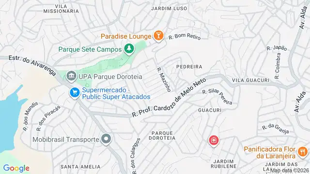 Mapa do bairro Jardim Novo Pantanal, Sao Paulo - SP