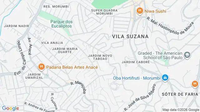 Mapa do bairro Jardim Novo Taboao, Sao Paulo - SP
