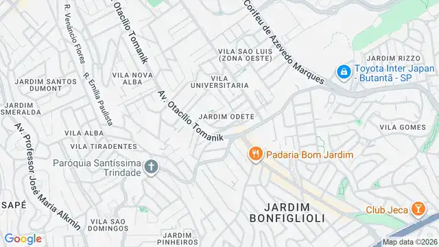 Mapa do bairro Jardim Odete, Sao Paulo - SP