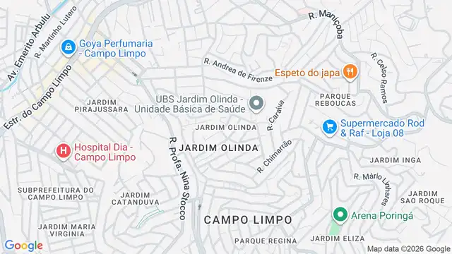 Mapa do bairro Jardim Olinda, Sao Paulo - SP