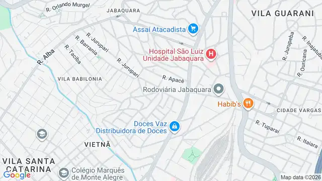 Mapa do bairro Jardim Oriental, Sao Paulo - SP