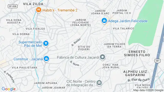 Mapa do bairro Jardim Palmares (Zona Norte), Sao Paulo - SP