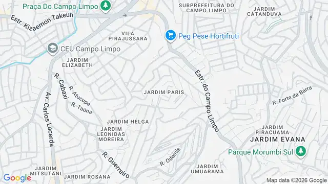 Mapa do bairro Jardim Paris, Sao Paulo - SP