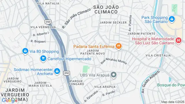 Mapa do bairro Jardim Patente Novo, Sao Paulo - SP