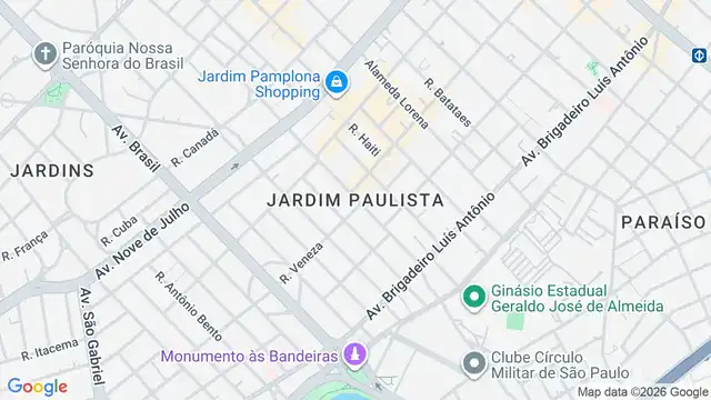 Mapa do bairro Jardim Paulista, Sao Paulo - SP